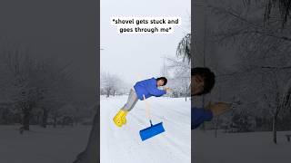 When You Hit A Bump While Shoveling Snow 🤣 shorts relatable [upl. by Assirok]