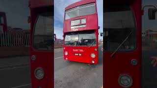 Damier Fleetline amp Leyland Titan both leaving Bromley bus garage [upl. by Alaster]