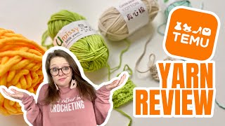 Is Temu Yarn Worth the Hype 🧶 My honest yarn review of 4 Temu Yarns [upl. by Jonis]