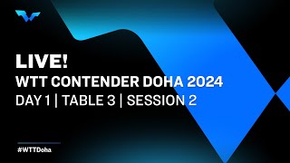 LIVE  T3  Day 1  WTT Contender Doha 2024  Session 2 [upl. by Leay462]