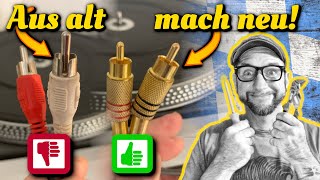 🛠️ HOW TO Cinch Stecker am PLATTENSPIELER wechseln howto reparieren [upl. by Lladnyk102]