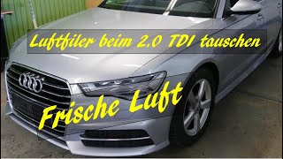 A6 4G 20 TDI Luftfilter tauschen Frische Luft für Motor  Turbolader  Diesel sparen Umwelt schonen [upl. by Curry]