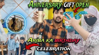 Anniversary Gifts Unboxing Humne kiye Ariba ka Birthday Celebration trending mumbra dailyvlog [upl. by Enylhsa]