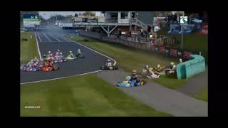 World Kart Championship 2024 PFI International  1st lap crash 6 Karts crash racing karting [upl. by Airpac]