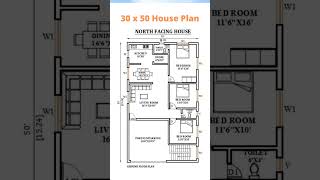 30 x 50 House Plan  North Facing House Plan [upl. by Saoj]