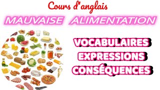 MAUVAISE ALIMENTATION nutrition english coursdanglais france cotedivoire gabon cameroun [upl. by Ania]