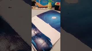 Easy Moonlight sky painting idea for beginners  short [upl. by Anaeda]