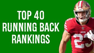 Top 40 Running Back Rankings Fantasy Football 2024 [upl. by Barcellona]