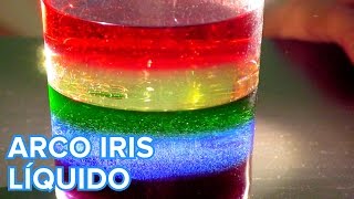 Cómo hacer un arco iris líquido  Experimento para niños [upl. by Atsahc550]