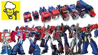 Different Optimus Prime Transformer robot truck toys ランスフォーマー 變形金剛 movie robots in disguise [upl. by Okwu234]