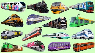 Train Name Railway Vehicles Trains and Subways  Learn Vehicle Name Sounds  Train For Kids [upl. by Lumpkin]