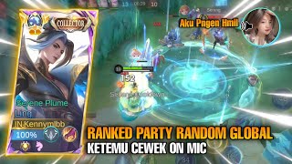 REAKSI CEWEK RANDOM GLOBAL ON MIC SOLO RANK PARTY GLOBAL MLBB [upl. by Ais]