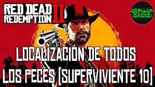 Red Dead Redemption 2  Localización de todos los peces normales Desafío Superviviente 10 [upl. by Durrell]