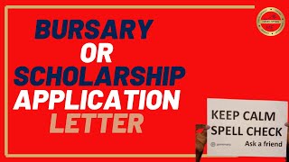 Bursary scholarship application letter [upl. by Yelyak]