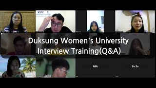 Duksung Womens University Interview TrainingQampA [upl. by Vernita]