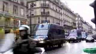 Convoy of French Military Police Moving Silently in Paris [upl. by Notyard]