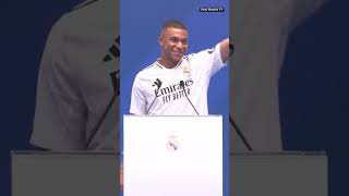 Bernabeu goes wild when Kylian Mbappe kisses the Real Madrid badge shorts [upl. by Nilrac]