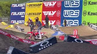 Jett Lawrence CRASH Anaheim 1 Practice 2023 Supercross [upl. by Ahsenat830]