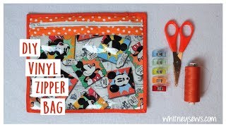 Vinyl Zipper Bag  Sewing How to  Whitney Sews [upl. by Papert]