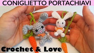 Tutorial Mini Coniglietto Amigurumi portachiavi o segnalibro sub Eng y Esp [upl. by Iene]