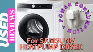 ENERGY CONSUMPTION for Samsung Heat Pump Tumble Dryer DV90T5240AE 9kg A Series 5 [upl. by Cirillo348]