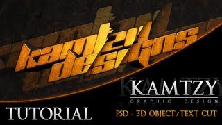 Kamtzy  Tutorial  3D Text  Object Cut [upl. by Jarv967]