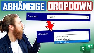 Abhängige DropDown  Excel VBA [upl. by Pitzer]