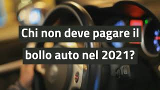 Bollo auto 2021 chi non deve pagarlo Tutte le esenzioni [upl. by Notniuqal]