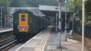 Hastings DEMU 1001 Thumper passes Sydenham Hill with 3 whistles 03092022 [upl. by Goerke]