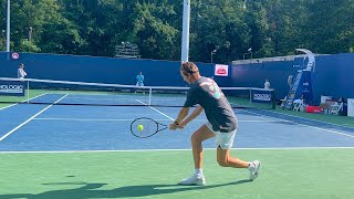 Sebastian Korda w Felix Auger Aliassime  Court Level Practice [upl. by Guy196]