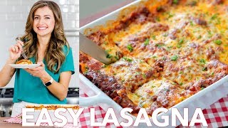 Beef Lasagna Recipe  Easy Dinner   Natashas Kitchen [upl. by Kenyon]