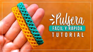 Cómo hacer pulsera de hilo fácil y rápida 32 ✨ Paso a Paso  DIY Macrame Friendship Bracelet Making [upl. by Ariamat]