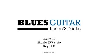 29 Blues Licks  Lick 12 Shuffle SRV Style [upl. by Lynne]