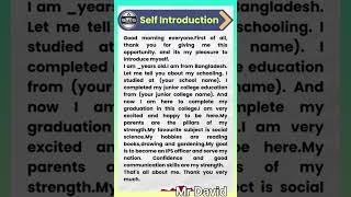 Self introduction kaise de selfintroduction english [upl. by Eusadnilem]