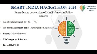 Fuzzy Name conversion of Hindi Names in PoliceRecords [upl. by Kroo409]