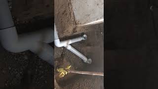 Drainage pipes joint with septic tank hole plumber construction plumbingpipe [upl. by Aillimat17]