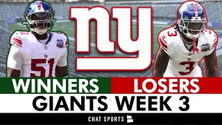 New York Giants Winners amp Losers vs Browns Ft Azeez Ojulari Daniel Jones amp Deonte Banks [upl. by Risser]