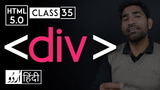 Div tag  html 5 tutorial in hindiurdu  Class  35 [upl. by Haidebej]