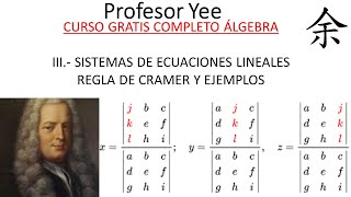 SEL con la regla de Cramer Profesor Yee [upl. by Suirada146]