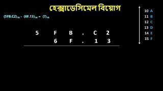 Hexadecimal Subtraction ।। হেক্সাডেসিমেল সংখ্যার বিয়োগ [upl. by Eirbua1]