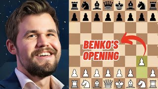 Magnus Shows How to Play Benkos Opening in Chess [upl. by Dierolf695]