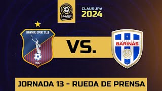 Rueda de Prensa pospartido  VenezuelaEsFUTVE  Monagas vs Inter de Barinas  Jornada 13 [upl. by Lachlan59]