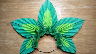 HOW TO MAKE LEAVES HEADDRESS  FOLIAGE HEADPIECE  FANTASY COSTUMES [upl. by Anifares]