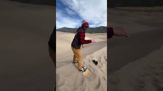 SANDBOARDING AT GREAT SAND DUNES NP greatsanddunes vanlife [upl. by Eittel]