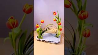 Tulips Flower Arrangement simplearrangement [upl. by Arrak]