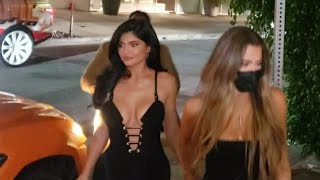 kylie Jenner and Khloe and Kim Kardashian arrive at Kendall Jenners 818 tequila in West Hollywood [upl. by Tiffanle628]