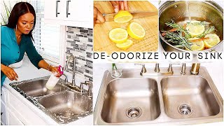 HOW TO MAKE YOUR SINK SMELL AMAZING  ELIMINATE BAD SINK ODOR  OMABELLETV [upl. by Yleik]