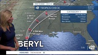 Beryl makes landfall near Matagorda TX Monday morning [upl. by Ayahc116]