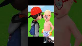 Troll Squid Game Help baby cute beautiful glasses vs Shoot balloon Challenge Granny Loser shorts [upl. by Cissy]