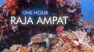 Raja Ampat  Misool  One Hour Relaxing Underwater Cinematic Chillout Meditation Sleeping 4K [upl. by Tletski]